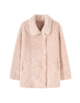 Melissa Teddy Bear Double Button Fur Shearling Midi coat Baby Pink