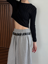 [Unisex] ベルト付きスウェットバミューダパンツ(3color)