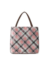 check mini velvet cross bag [pink]