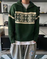 MRノルディックハーフジップアップニット（3C）