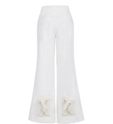 13DE MARZO Base Wide Flare Pants White