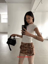 キッチュレオパードミニスカート