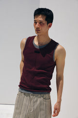 Reverse labeling sleeveless(Burgundy)