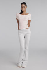 Sheer Romance Folded Pants, Gray
