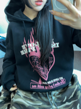 LOVING IN FIRE HOODIE T SHIRT 🖤🩷2COLOR