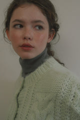 Nutty cable cardigan_mint