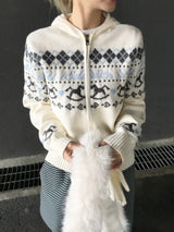Merrygo Nordic Knit Fur Hoodie (2c)