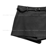 [Belt set] トミースリットレイヤードスカートパンツ