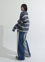 Mohair stripe heavy knit