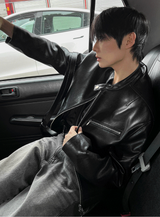 The Of Premium Crop Leather Jacket