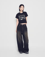 25FW WOMAN NYイメージクロップ半袖Tシャツ ブラック