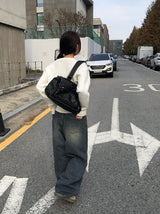 ローゼル ホルターストラップオフザショルダーVネックニット