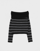 [MADE] Ant Stripe Off-Shoulder Knit