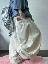 5000 ソルド 🥳❤‍🔥(BABY PALE CORDUROY👼) ツープレートバルーンコットンパンツ🤍🤎🩵🖤💛 - 6 カラーズ