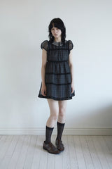 ベイビードールドレス IN BLACK CHECK