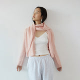 Alpaca button cardigan_pink