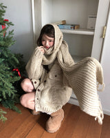 [wool20%] エリーぼかしウェービングマフラー