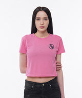 ダブルラインスタックロゴクロップTシャツ