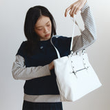 Glossy Buckle Bag (White)