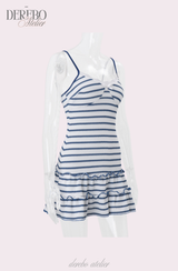 Marine stripe frill dress