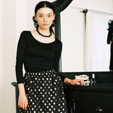 DOT SKIRT BLACK
