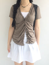 Shirring Flared Dress