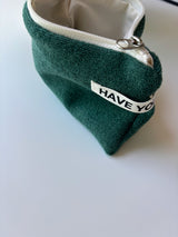 テリー フラットポーチ - グリーン, Mサイズ