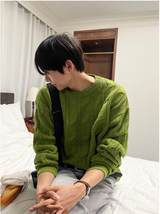 cable cosyharu semi-over knit
