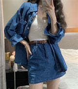 [SALE] デニムシャツスカートツーピースドレス