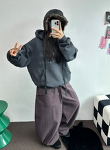SHOULDER ARM PRINTING TATTOO PATCH CHERRY HOODIE🍒🩵🤍3COLOR