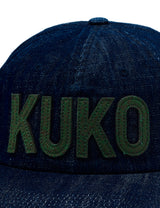 KUKO ロゴ6パネルキャップ_デニムカーキ
