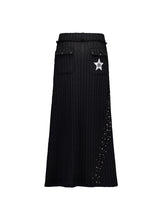 ニットスタッズロングスカート / ブラック