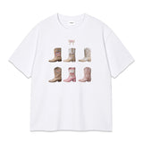 ピンク ブーツ Tシャツ (2color)