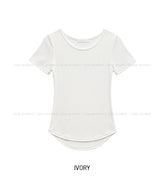 リリンUネックベーシックラウンド半袖Tシャツ