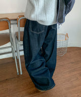 Detney Pintuck Denim Wide Brushed Pants XL