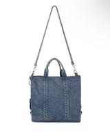 ウォッシュデニムショルダーバッグ (Blue)
