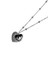 Melting heart ball-chain necklace