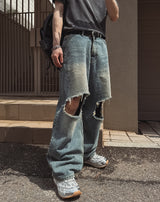 リクルースファンキーダメージバルーンデニムパンツ