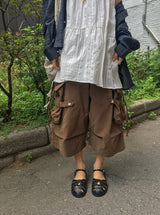 [unisex] ナホリ スナップ ストリング バミューダ バンディングパンツ
