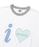 I LOVE MUSIC リンガー半袖Tシャツ ホワイト(CV2FMUT547A)