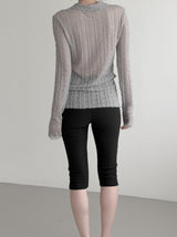 Lay See-through Embossed Lace Cardigan