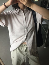 Terine seersucker check shirt (3color)