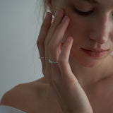Silver 925 Bubble Dot Open Ring