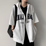 Ike Oversized Fit Short-Sleeved Hooded Zip-Up
