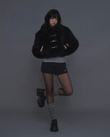 Rabbit Hook Crop Fur Jacket