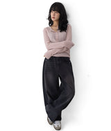 (Unisex) リッピーディープサンドフォルデッドオイルコーテッドデニム
