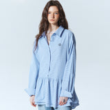 TAILORED PLEATS STRIPE SHIRTS_SORA