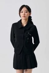 SWAN CROP JACKET / BLACK