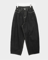 Huan Stitch Fleece Wide Denim Pants