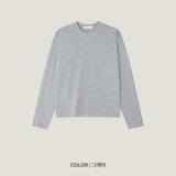 mercerized cropped long-sleeve T-shirt (4colors)